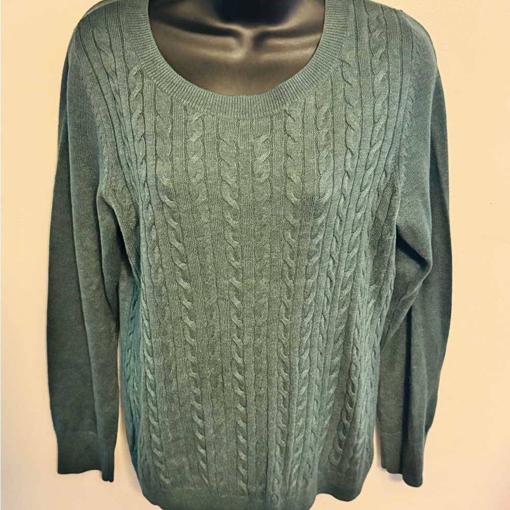 Talbots‎ Women's Olive Cable Knit Sweater